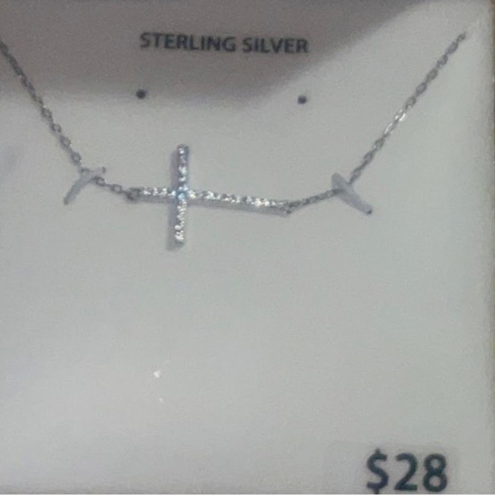 Sterling silver cross necklace